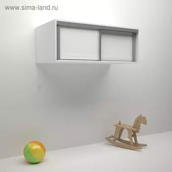 Антресоль с дверьми купе ДМ-ШС-1-3, 1200х450х604 мм, корпус белый