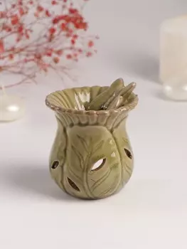 Аромалампа для эфирных масел «Бабочка на цветке», керамика, т. беж, 7.58.59.8 см