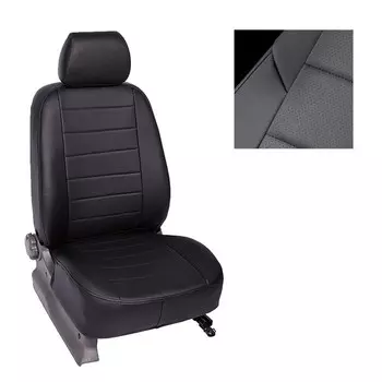 Авточехлы для Peugeot 308, 2008-, черный, экокожа, набор
