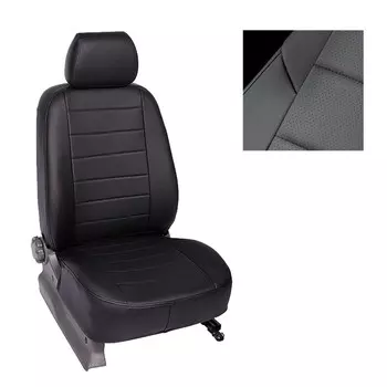 Авточехлы для Volkswagen Polo, седан, -2010, черный, экокожа, набор