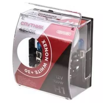 Автолампа H1,12v100W, XENON WHITE, 4500К, SKYWAY, набор 2 шт, H1-12V100W-P B