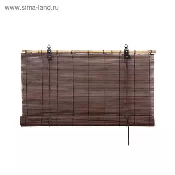 Бамбуковая рулонная штора, 120160 см, цвет шоколадный