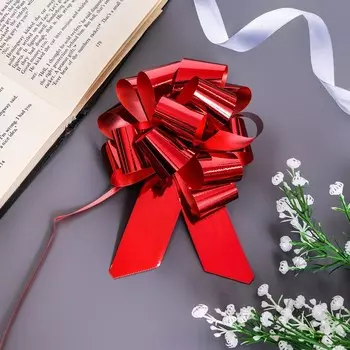 Подарочный бант - шар №3.2, красный, для упаковки подарков