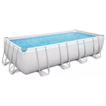 Бассейн каркасный Bestway Power Steel 56670, 488244122 см, фильтр-насос, лестница, тент, прямоугольный