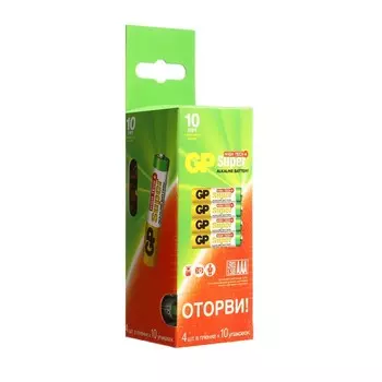 Батарейка алкалиновая GP Super, AAA, LR03-40BOX, 1.5 В, набор 40 шт.