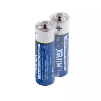 Батарейка алкалиновая Mirex, AA, LR6-2S, 1.5В, спайка, 2 шт.