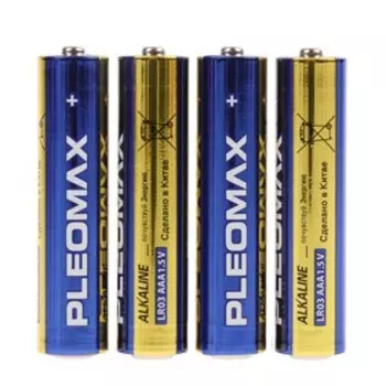 Батарейка алкалиновая Pleomax, AAA, LR03-4BL, 1.5В, блистер, 4 шт.
