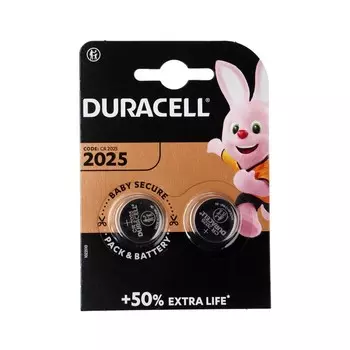 Батарейка литиевая Duracell, CR2025-2BL, 3В, блистер, 2 шт.