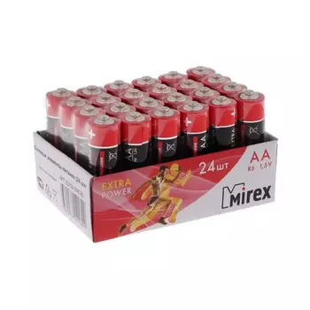 Батарейка солевая Mirex, AA, R6-24BOX, 1.5В, набор 24 шт.