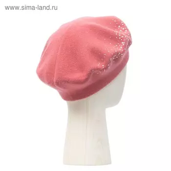 Берет женский, размер one size, розовый