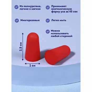 Беруши в пласт футл (ПУ) 2,5*1см набор 10пар цена за набор МИКС накл ОТ