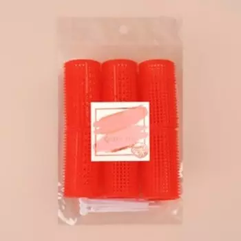 Бигуди с фиксатором, d = 3 см, 6 см, 6 шт, цвет МИКС