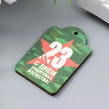 Бирка "23 февраля" 3х4,5 см