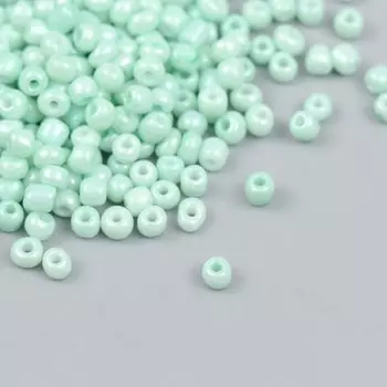 Бисер стекло 6/0 "Светло-зелёный" макарун, глянец 450 гр