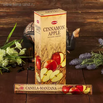 Благовония "HEM" 20 палочек угольные cinnamon apple