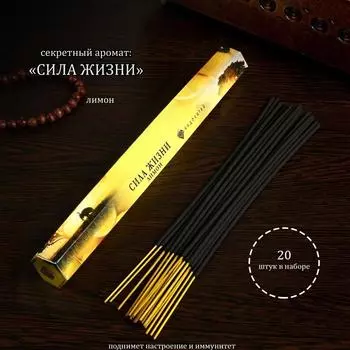Благовония "Сила жизни", 20 палочек в упаковке, шестигранник