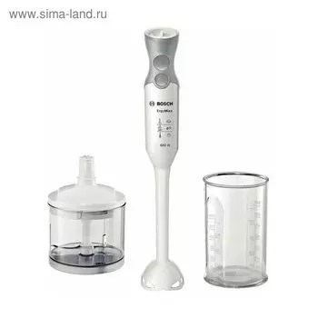 Блендер Bosch MSM 66020, погружной, 600 Вт, 0.3/0.6 л, 12 скоростей, белый