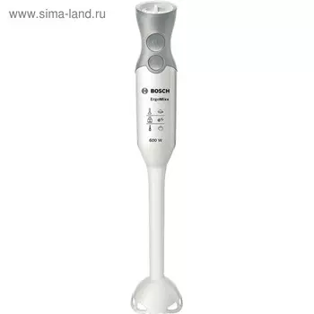 Блендер Bosch MSM 66050 RU, 600 Вт, погружной, 12 скоростей, 3 насадки, белый/серый