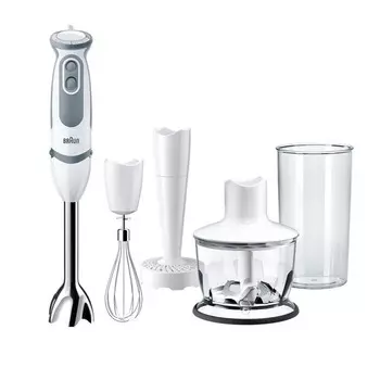 Блендер Braun MQ5237WH, погружной, 1000 Вт, 0.5 л, 21 скорость, белый