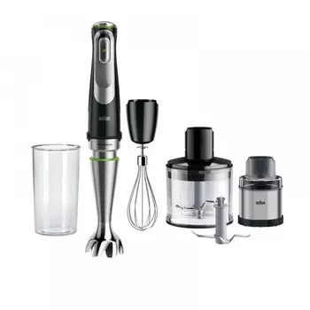 Блендер Braun MQ9138XI, погружной, 1200 Вт, 0.6 л, 3 скорости, серебристый