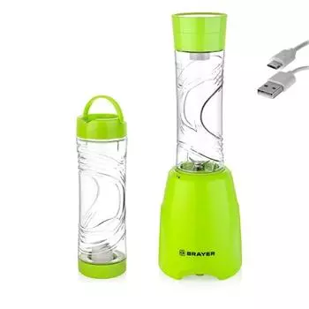 Блендер BRAYER BR1202, стационарный, 300 Вт, 0.6 л, 1 скорость, зеленый