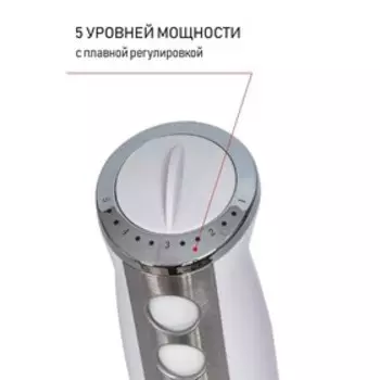 Блендер JVC JK-HB5036, погружной, 1200 Вт, 600 мл, 5 скоростей, белый