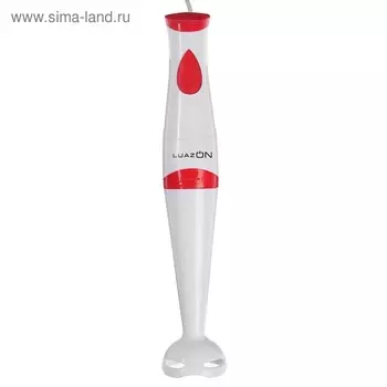 Блендер Luazon LBR-23, погружной, 250 Вт, 1 скорость, бело-красный