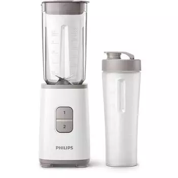 Блендер Philips HR2602/00, стационарный, 350 Вт, 0.6 л, 2 скорости, серо-белый