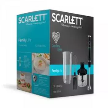 Блендер Scarlett SC-HB42F63, погружной, 800 Вт, 0.35 л, 1 скорость, чёрный
