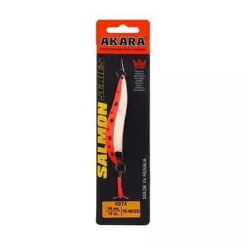 Блесна колеблющаяся Akara Salmon Кета, 8.5 см, 18 г, цвет 15-NI/GO