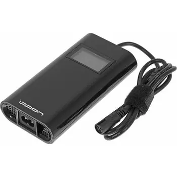 Блок питания Ippon D90U, автоматический, 90 Вт, 220 В, 4.5A, 1xUSB 2.1A, с дисплеем, чёрный