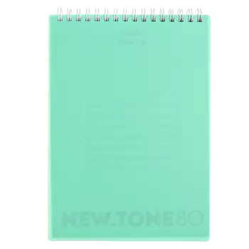 Блокнот А5 80л кл на гребне NEWtone PASTEL МЯТА, пласт обл, бл 80 г/м2
