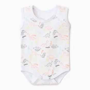 Боди Bloom Baby Дино без рукавов, р. 80 см, белый