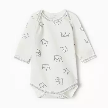 Боди Bloom Baby Короны с дл. рукавом, р. 74 см, молочный