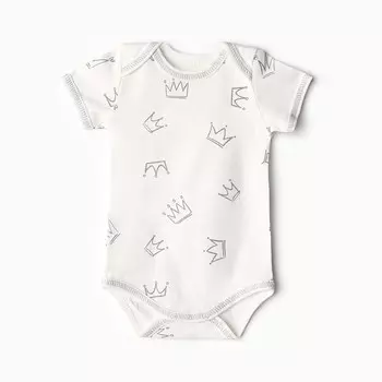 Боди Bloom Baby Короны с кор. рукавом, р. 74 см, молочный