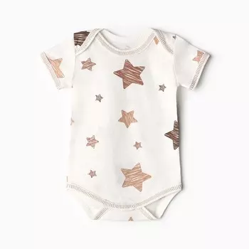 Боди Bloom Baby Звездочки с кор. рукавом, р. 68 см, молочный