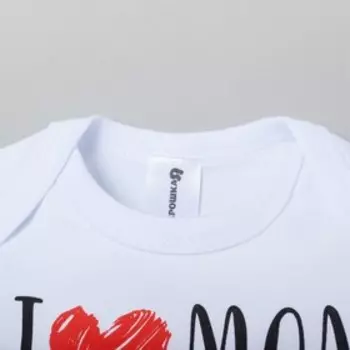 Боди Крошка Я Love mom, рост 62-68 см, белое