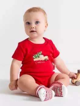 Боди Крошка Я My 1st Christmas, рост 62-68 см, красное
