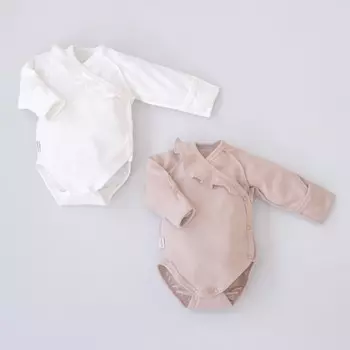 Боди детский KinDerLitto «Капучино», с длинным рукавом, с рюшей, рост 62-68 см, 2 шт