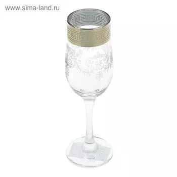 Бокал для шампанского «Гравировка», 200 мл, стекло, рисунок, прозрачный