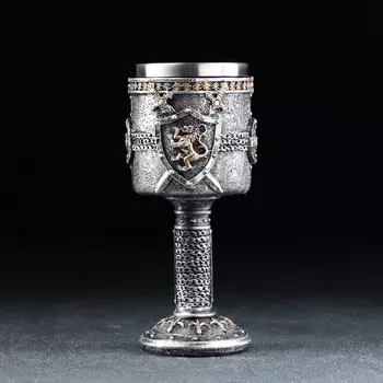 Бокал «Щит», 200 мл, 819 см, серебряный