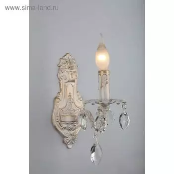 Бра «Зофия», E14, 1x60W белый, золотой 11x24x31 см
