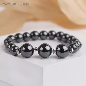 Браслет шар №8+№12 "Гематит"