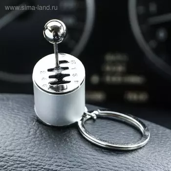 Брелок для ключей автомобиля Cartage, рычаг кпп, металл, хром