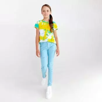 Брюки для девочки, цвет голубой, рост 158 см