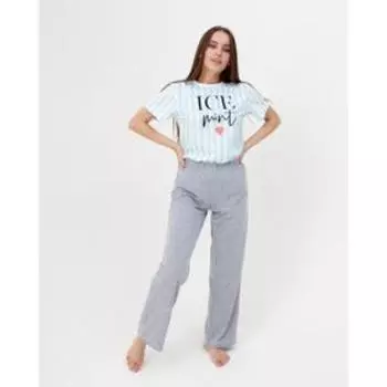 Брюки прямые домашние женские KAFTAN Fresh, размер 44-46, серые