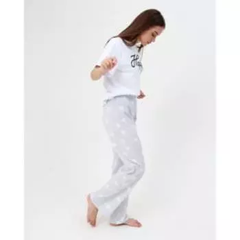 Брюки прямые домашние женские KAFTAN Star, размер 48-50, серые