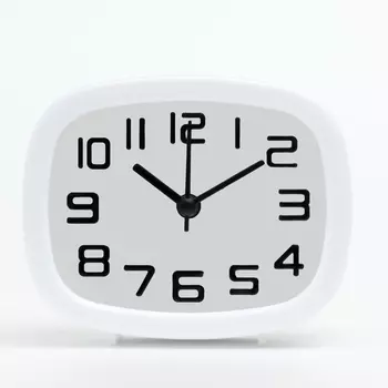 Будильник, дискретный ход, 1084 см, от батарейки АА, белый