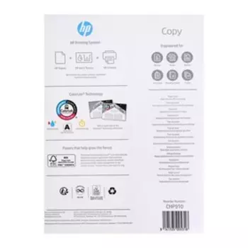Бумага А4, 500 л, HP Copy, 80 г/м2, белизна 146% CIE, класс C (цена за 500 листов)
