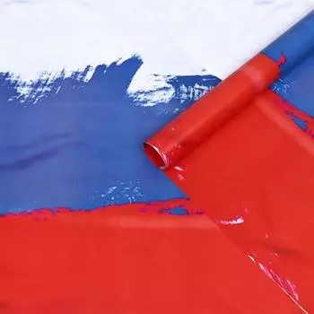 Бумага упаковочная глянцевая двухсторонняя "Флаг России", 50 х 70 см